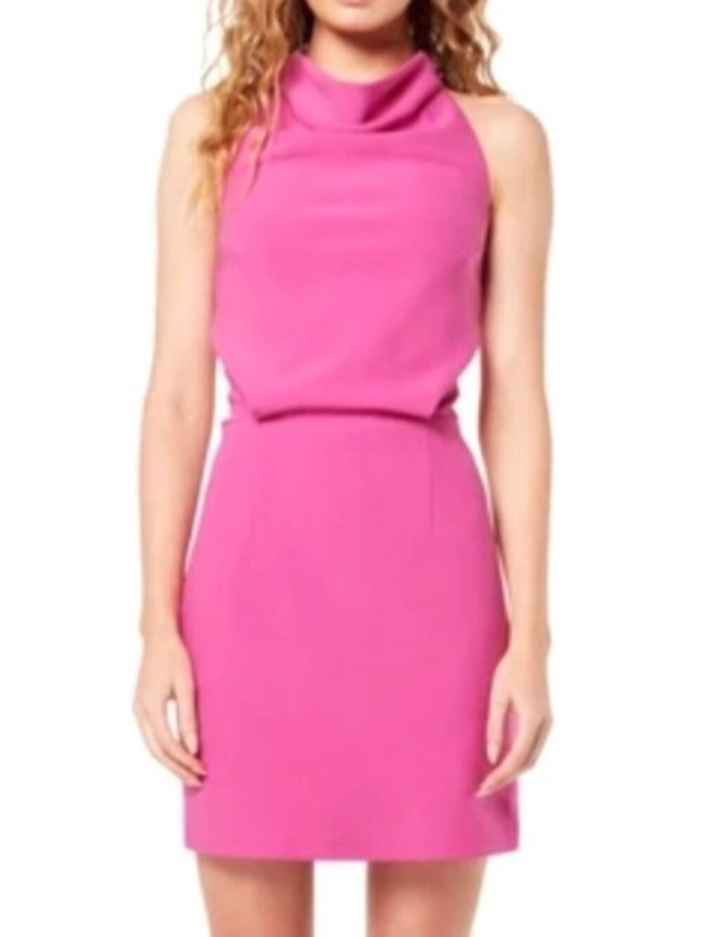 Elliat Women's Sz Small Philippa Cowl Neck Halter Dress Vibrant Pink Party Wear